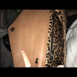 Francesca’s brown tweed purse